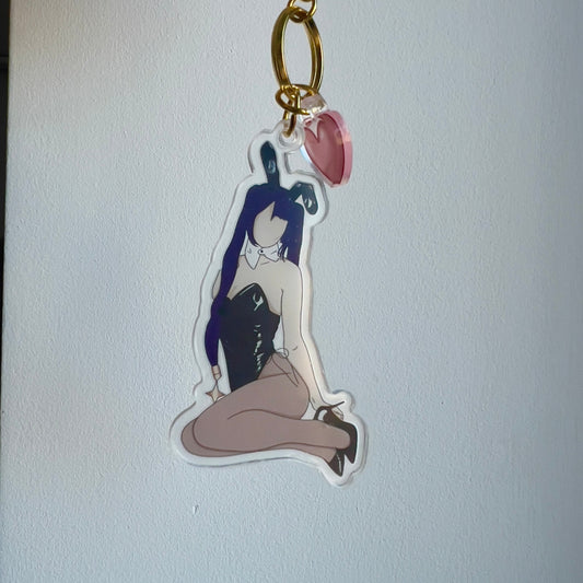 Mona Bunny Girl Valentine's Keychain